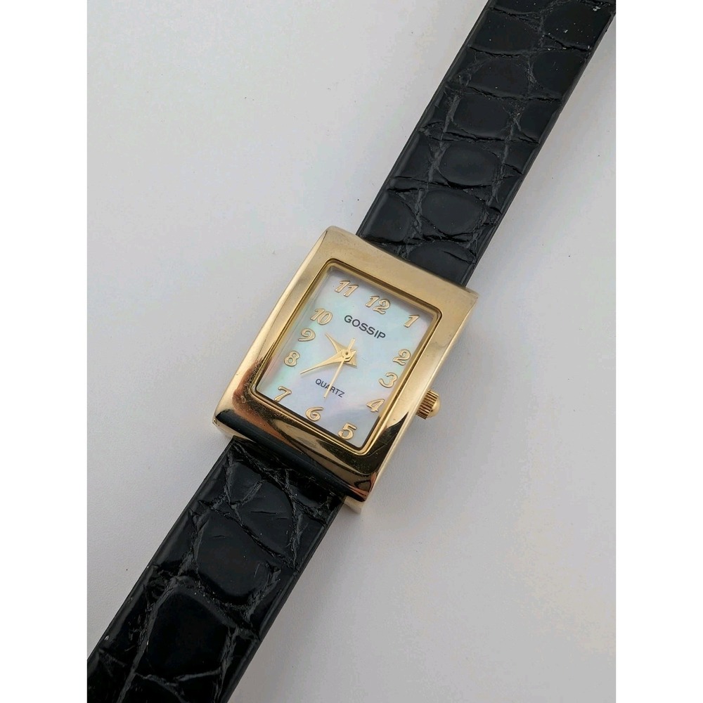 Gossip Watch Women‎ 21mm Case MOP Dial Black Band GSP367- New Battery
